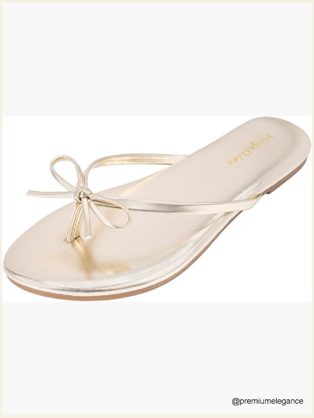 Bow Flip Flops Memory Foam Vegan Leather Cute Thong Flat Sandals Beach Dressy